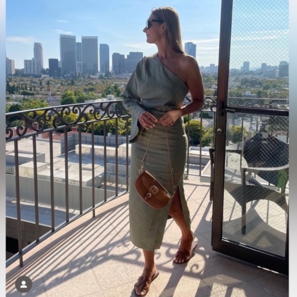 ZARA Asymmetrical Linen Blend Dress - Picture 8 of 16